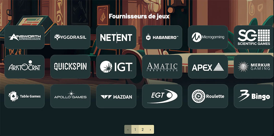 fournisseurs jeux palm casino