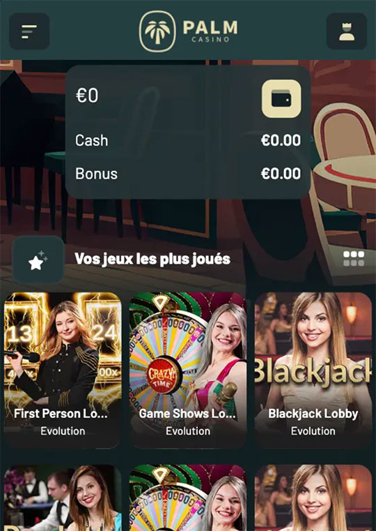 version mobile palm casino